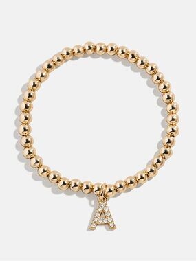 Baublebar Gold/Pavé Dangle Charm Initial A Pisa Bracelet